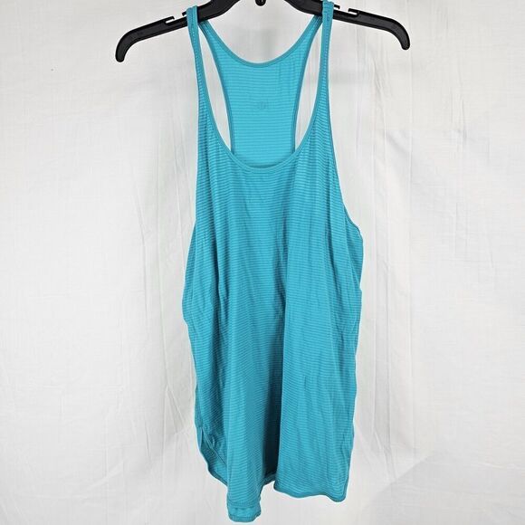 Lululemon Athletica Blue Green Silver Stripe What The Sport Singlet Tank 8/10 - Picture 2 of 5